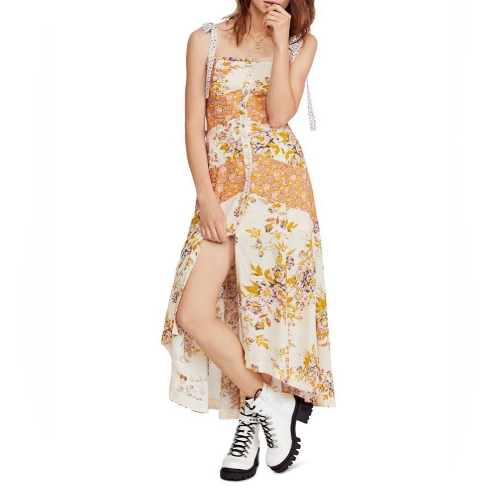 Free People Lover Boy Floral High Low Maxi Dress Women’s Size 6